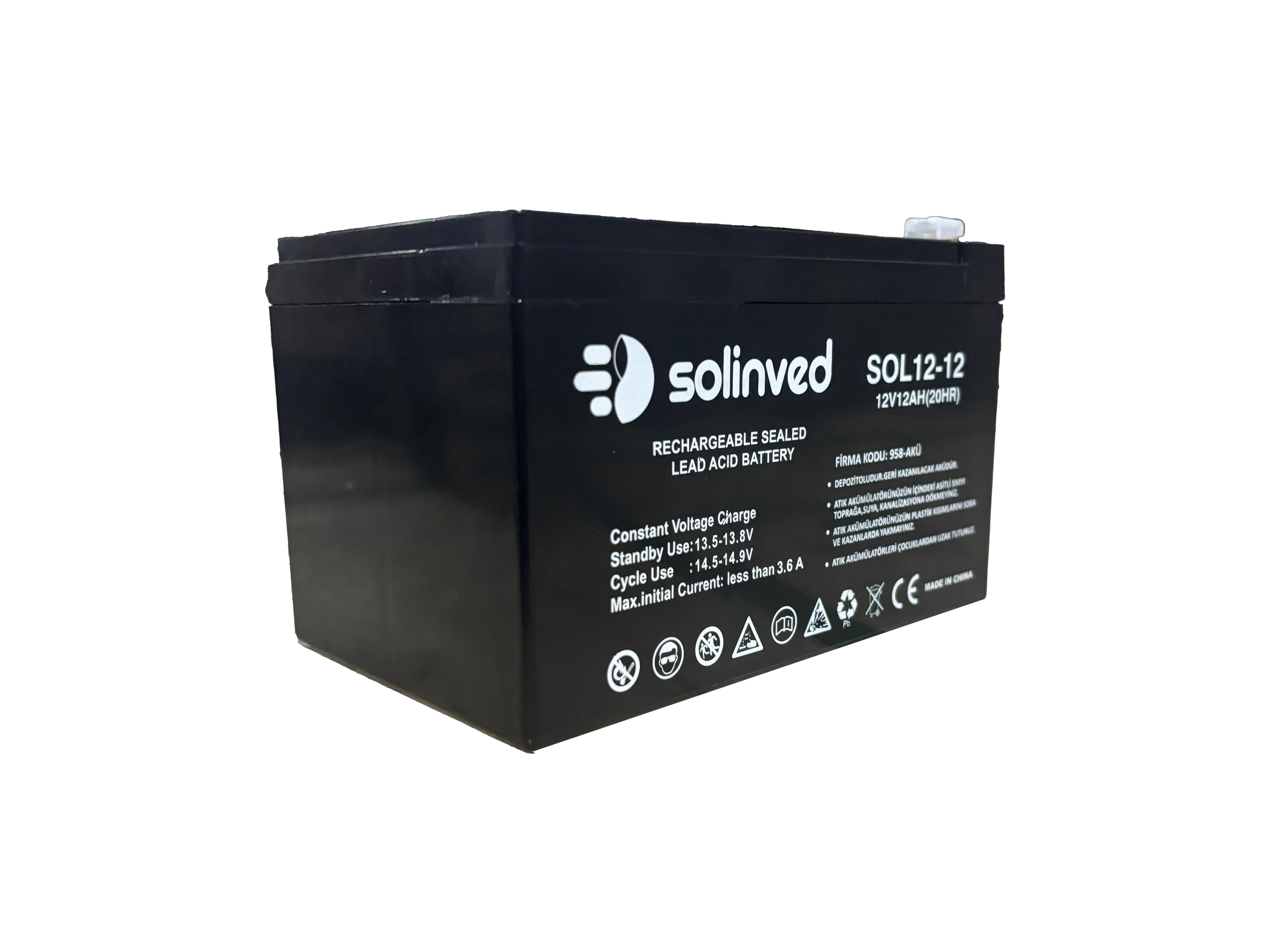 12V 12AH Ups Ve Alarm Aküsü - Küçük resim 2