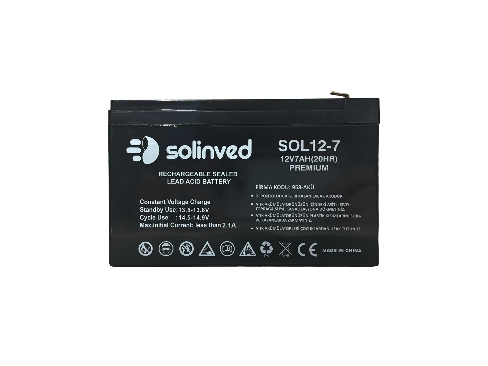 12V 7 AH Ups Ve Alarm Aküsü (Premium)